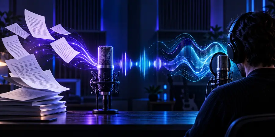 Recorded voice prepared for transformation